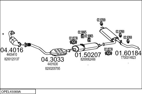 MTS OPEL45569A016467 - Система випуску ОГ avtolavka.club