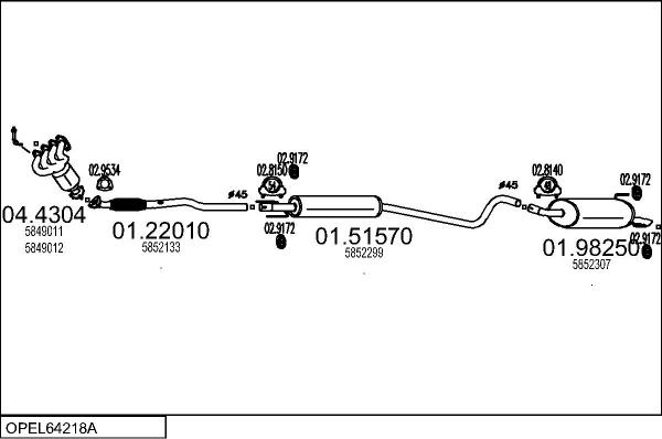 MTS OPEL64218A129091 - Система випуску ОГ avtolavka.club