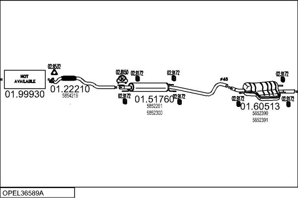 MTS OPEL36589A018559 - Система випуску ОГ avtolavka.club