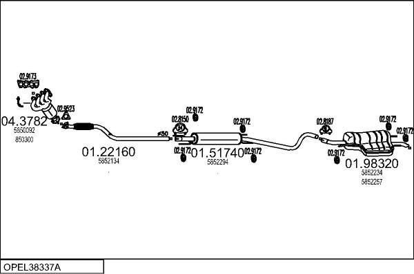 MTS OPEL38337A132615 - Система випуску ОГ avtolavka.club