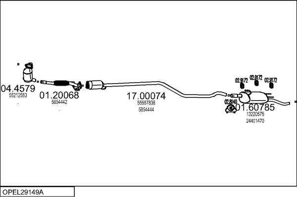 MTS OPEL29149A019594 - Система випуску ОГ avtolavka.club