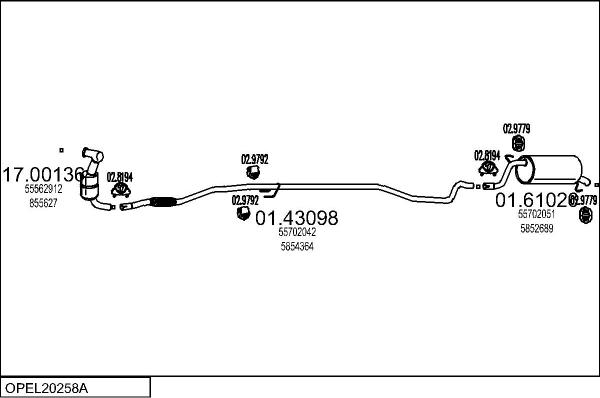 MTS OPEL20258A009175 - Система випуску ОГ avtolavka.club