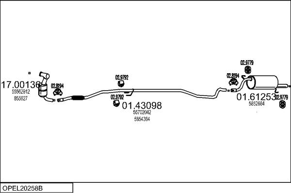 MTS OPEL20258B009175 - Система випуску ОГ avtolavka.club