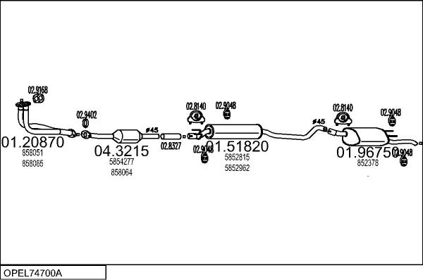 MTS OPEL74700A003875 - Система випуску ОГ avtolavka.club