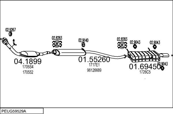 MTS PEUG59529A003732 - Система випуску ОГ avtolavka.club