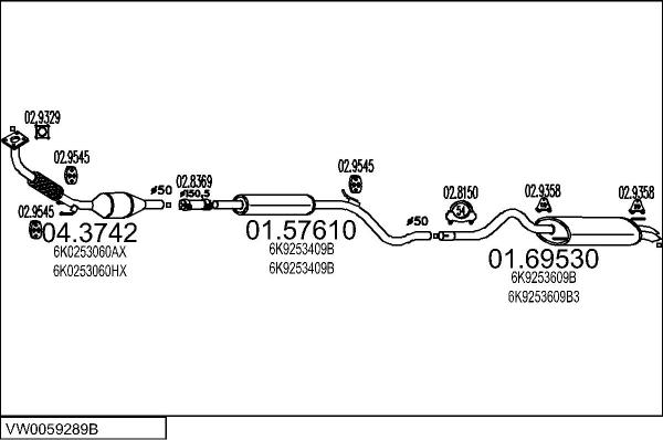 MTS VW0059289B005303 - Система випуску ОГ avtolavka.club