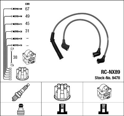 NGK 9478 - Комплект проводів запалювання avtolavka.club