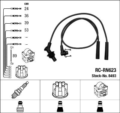 NGK 8493 - Комплект проводів запалювання avtolavka.club