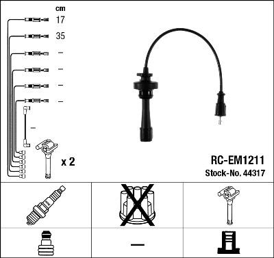 NGK 44317 - Комплект проводів запалювання avtolavka.club