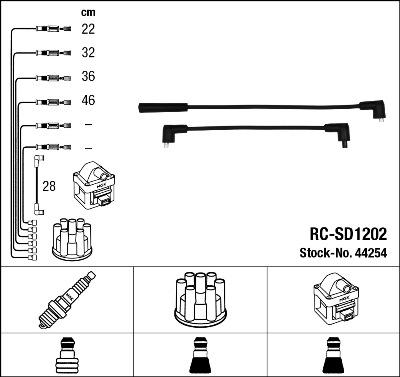 NGK 44254 - Комплект проводів запалювання avtolavka.club