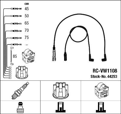 NGK 44253 - Комплект проводів запалювання avtolavka.club