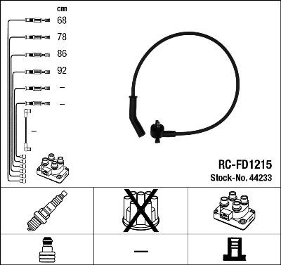 NGK 44233 - Комплект проводів запалювання avtolavka.club