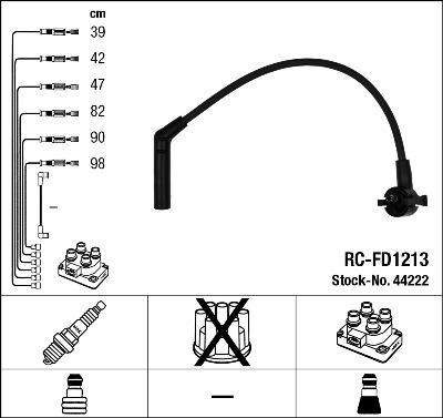 NGK 44222 - Комплект проводів запалювання avtolavka.club
