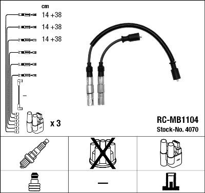 NGK 4070 - Комплект проводів запалювання avtolavka.club
