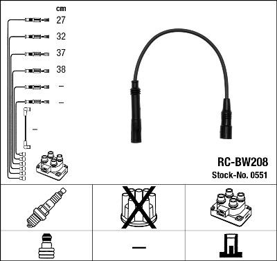 NGK 0551 - Комплект проводів запалювання avtolavka.club