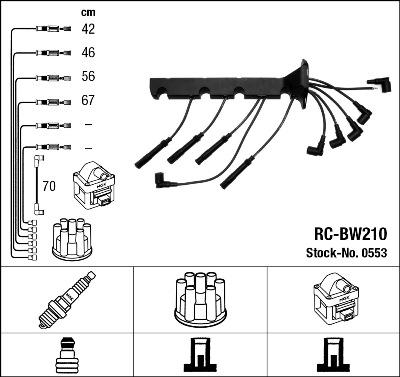 NGK 0553 - Комплект проводів запалювання avtolavka.club