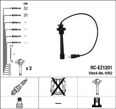 NGK 0352 - Комплект проводів запалювання avtolavka.club