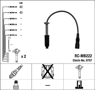 NGK 0757 - Комплект проводів запалювання avtolavka.club