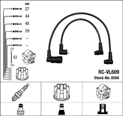 NGK 8500 - Комплект проводів запалювання avtolavka.club