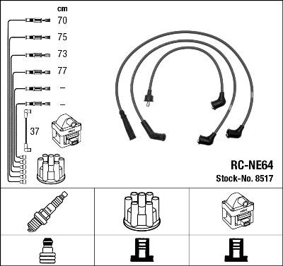 NGK 8517 - Комплект проводів запалювання avtolavka.club