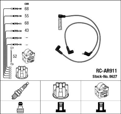 NGK 8627 - Комплект проводів запалювання avtolavka.club