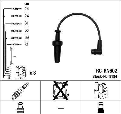 NGK 8184 - Комплект проводів запалювання avtolavka.club