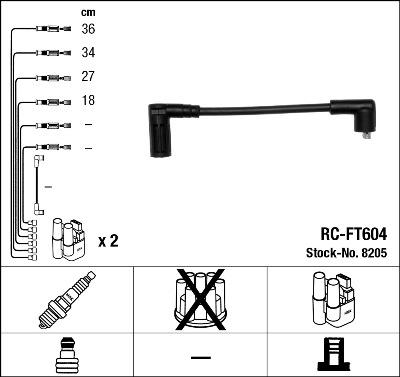 NGK 8205 - Комплект проводів запалювання avtolavka.club