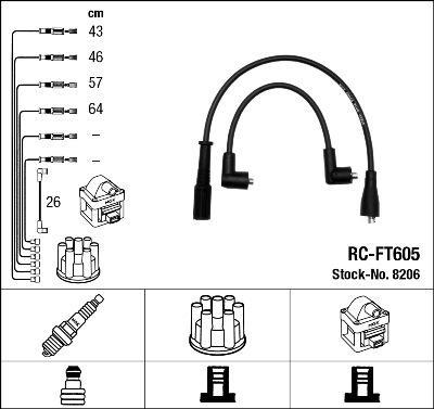 NGK 8206 - Комплект проводів запалювання avtolavka.club