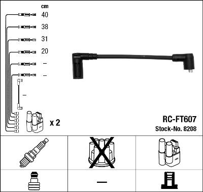 NGK 8208 - Комплект проводів запалювання avtolavka.club