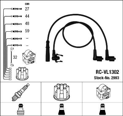 NGK 2993 - Комплект проводів запалювання avtolavka.club