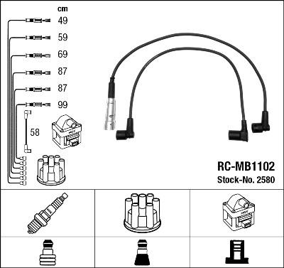 NGK 2580 - Комплект проводів запалювання avtolavka.club