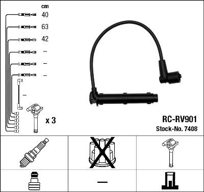 NGK 7408 - Комплект проводів запалювання avtolavka.club