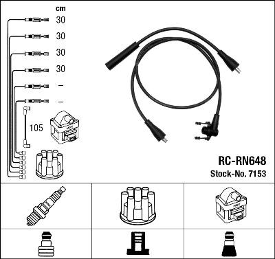 NGK 7153 - Комплект проводів запалювання avtolavka.club