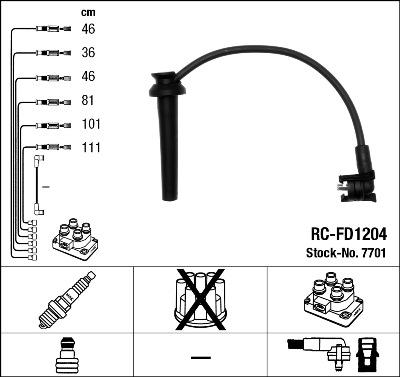 NGK 7701 - Комплект проводів запалювання avtolavka.club
