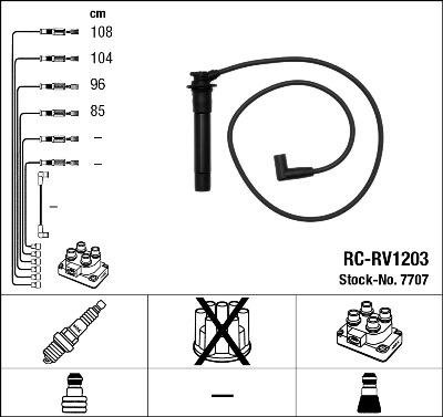 NGK 7707 - Комплект проводів запалювання avtolavka.club