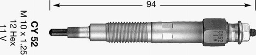 NGK CY52 - Свічка розжарювання avtolavka.club