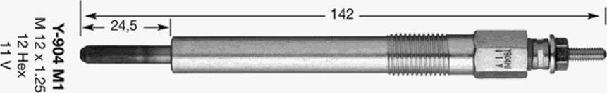 NGK Y904M1 - Свічка розжарювання avtolavka.club