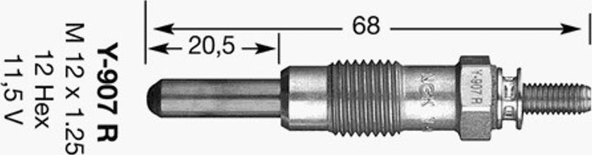 NGK Y-907R - Свічка розжарювання avtolavka.club