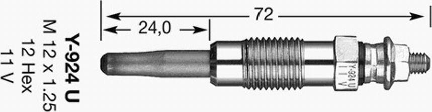 NGK Y-924U - Свічка розжарювання avtolavka.club