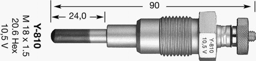 NGK Y-810 - Свічка розжарювання avtolavka.club