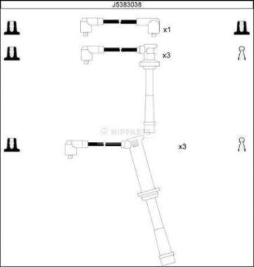 Nipparts J5383038 - Комплект проводів запалювання avtolavka.club