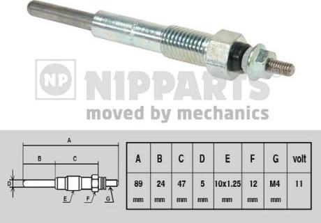 Nipparts J5719001 - Свічка розжарювання avtolavka.club