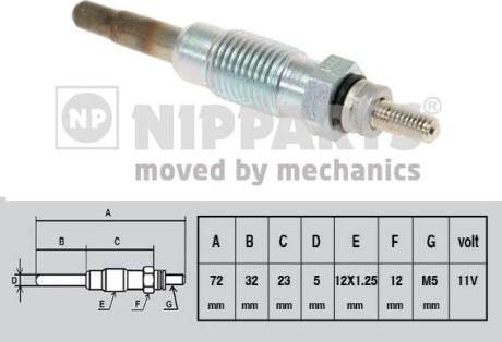 Nipparts J5710400 - Свічка розжарювання avtolavka.club