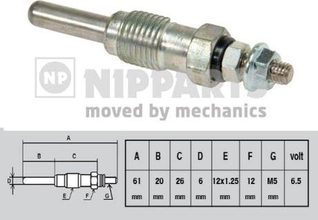 Nipparts J5711002 - Свічка розжарювання avtolavka.club