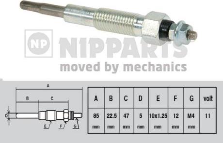 Nipparts J5713008 - Свічка розжарювання avtolavka.club