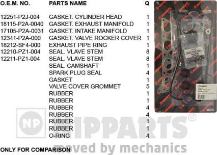 Nipparts J1244081 - Комплект прокладок, головка циліндра avtolavka.club
