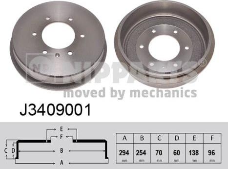 Nipparts J3409001 - Гальмівний барабан avtolavka.club