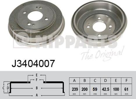 Nipparts J3404007 - Гальмівний барабан avtolavka.club