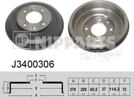 Nipparts J3400306 - Гальмівний барабан avtolavka.club