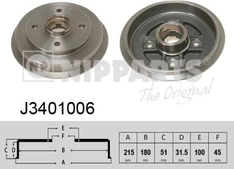 Nipparts J3401006 - Гальмівний барабан avtolavka.club